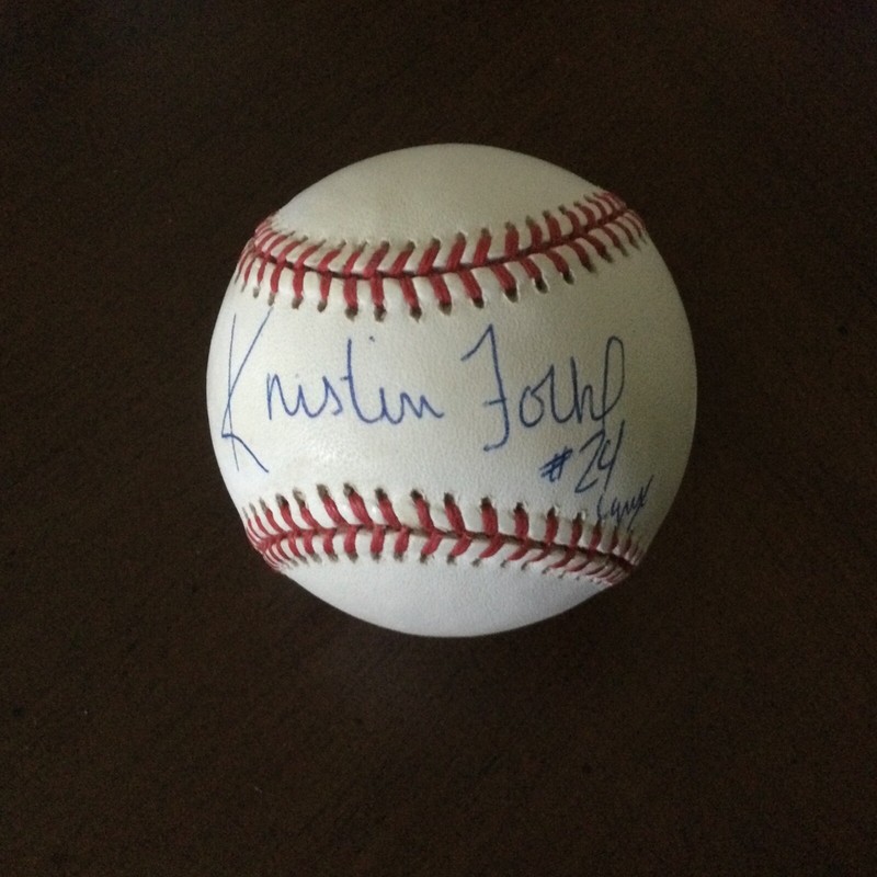 KRISTIN FOLKL Basketball MINNESOTA LYNX Signed Rawlings ONL Baseball WNBA