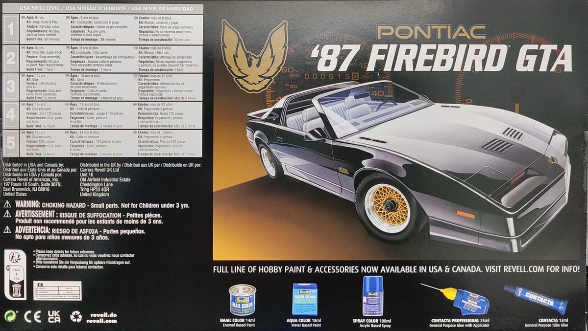 Revell 1987 Pontiac Firebird Trans Am GTA - 1/16 Scale | eBay