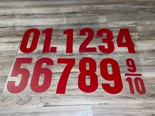 0-9 PLASTIC MARQUEE SIGN NUMBER RED - USED