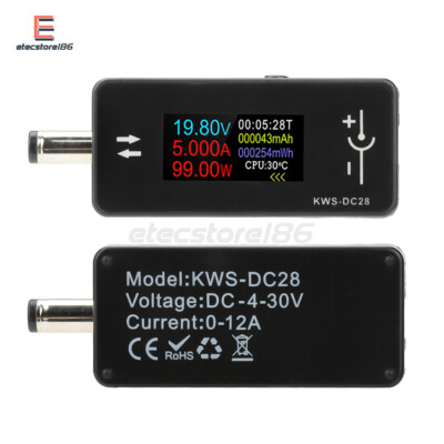 DC5.5*2.5 Current Voltage Power Meter Tester Digital LCD Display Meter DC 4-30V