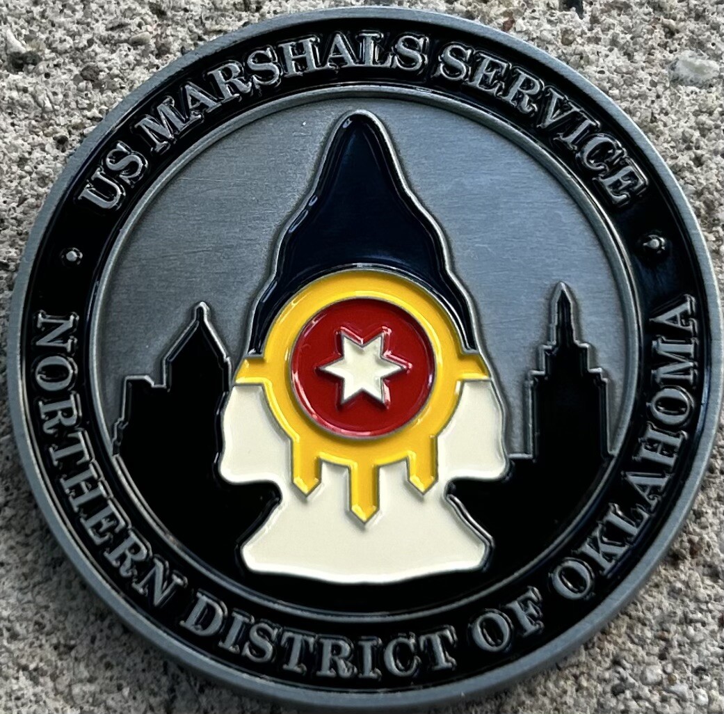 Official US Marshal Northern Oklahoma Police Challenge Coin