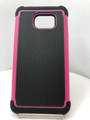 For Samsung Galaxy S7 Edge S7E G935 Pink Frame Black Case Cover