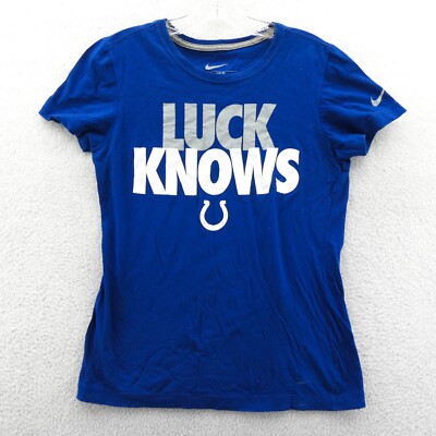 Indianapolis Colts Shirt Womens Medium Slim Blue Nike NFL Football Andrew Luck