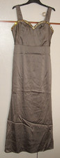 Jane Norman  Bronze Satin-feel Evening Dress / Ball Gown Women's UK 10 NYE Party