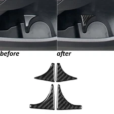 Real Carbon Fiber Inner Door Water Cup Holder Trim For Ford Ranger Sport 2015-22