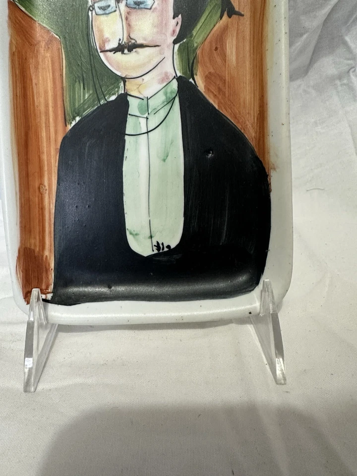 Vintage Italian Ceramic Signed Hand Painted Italian Soldier Wall Hanging/plaque - Image 2 of 4