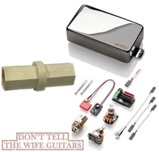 EMG 60A CHROME ACTIVE ALNICO HUMBUCKER PICKUP SHORT SHAFT POTS ( EMG HEX TOOL )