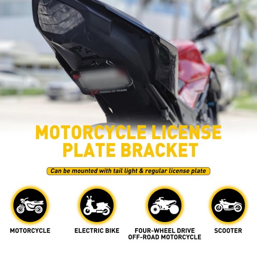 Universal Motorcycle Tail License Tidy Plate Bracket New - Foto 4 di 8