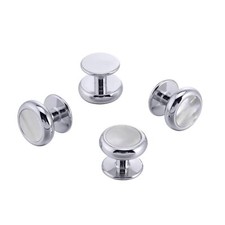 4pcs Men's Tuxedo Studs Mother of Pearl Stainless Steel Men Shirt Studs Butto...