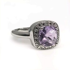 Purple Amethyst Ring - Faceted- Sterling Silver Women's Size 6 new