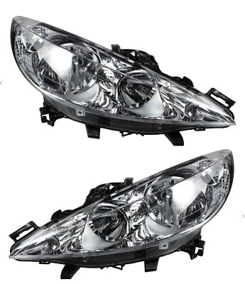 TYC PHARE AVANT GAUCHE + DROITE ÉLECTRIQUE + MOTEUR H1 H7 POUR PEUGEOT 207 2006-2009