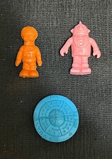 Vintage Diener Keshi Eraser Lot of 3 Space Invaders Aliens Robots Spaceships