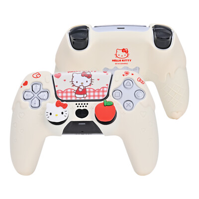 Soft Protective Cover for PS5 Controller Skin Sets + Thumb Grips + Sticker KTY
