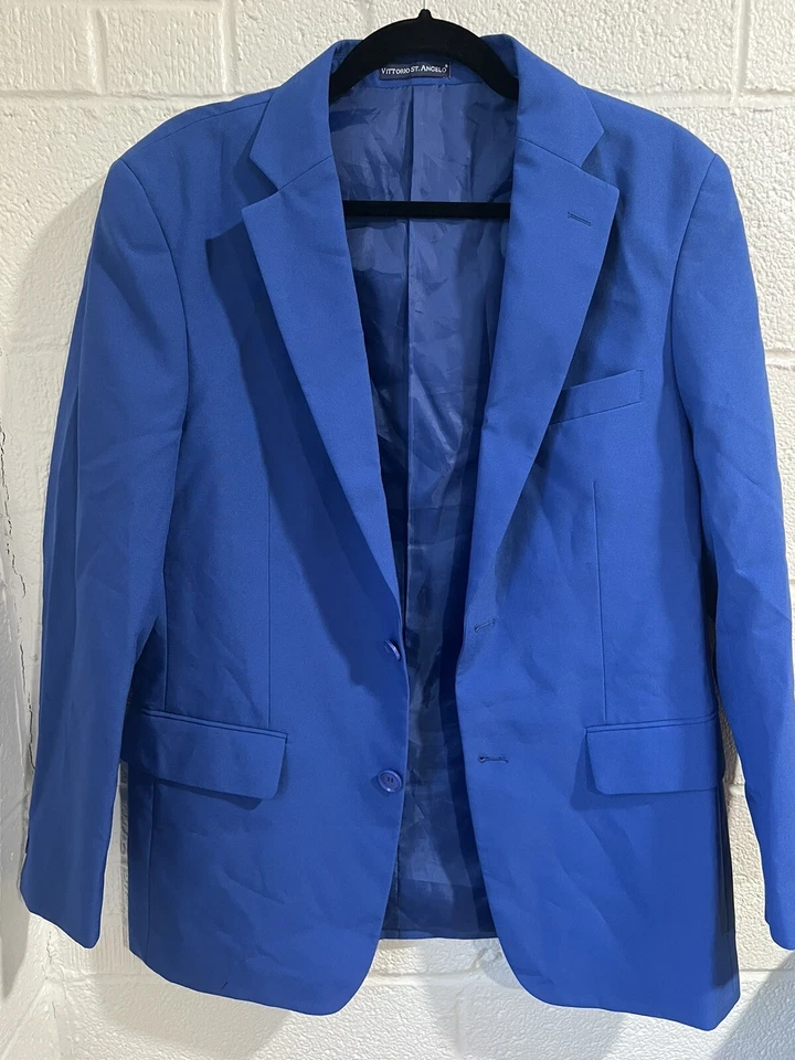 VITTORIO ST. ANGELO 2 BUTTON SINGLE BREASTED BLAZER JACKET, ROYAL BLUE 38R - Image 2 of 4
