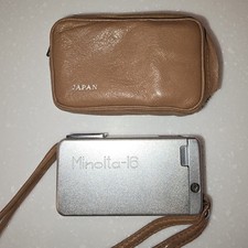 Minolta - 16 Vintage Miniature Spy Camera w/Flash and Original Leather Case