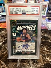 2024 Donruss Net Marvels Signatures Cade Cunningham Green Scope 1/5 PSA 10 Pop 1
