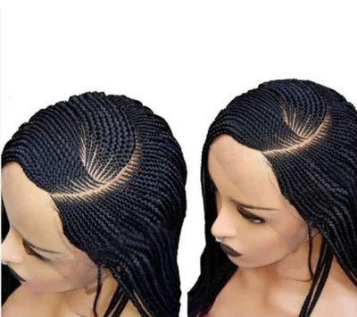 Braided wigs for women Parted Braided Wig Box Braids Wig Faux Locs Wigs Conrow
