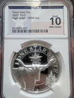 2023 Repub. of Texas Lone Star High Relief Longhorn 1 oz Silver NGCX Proof 10 UC