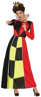 FIESTAS GUIRCA Zauberhafte Herzkönigin Karnevals Kostüm Damen Herzdame Langes Königin Kleid