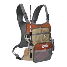 Fly Fishing Chest Pack Lightweight Backpack Tackle Storage Box Orange Gray