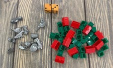 Vintage Monopoly Game Pieces - Tokens Houses Hotels  Dice Replacement Set