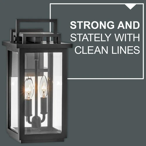 Hinkley Lighting 22110 Winthorpe 2 Light 16" Tall Outdoor Wall - Black - Picture 8 of 10