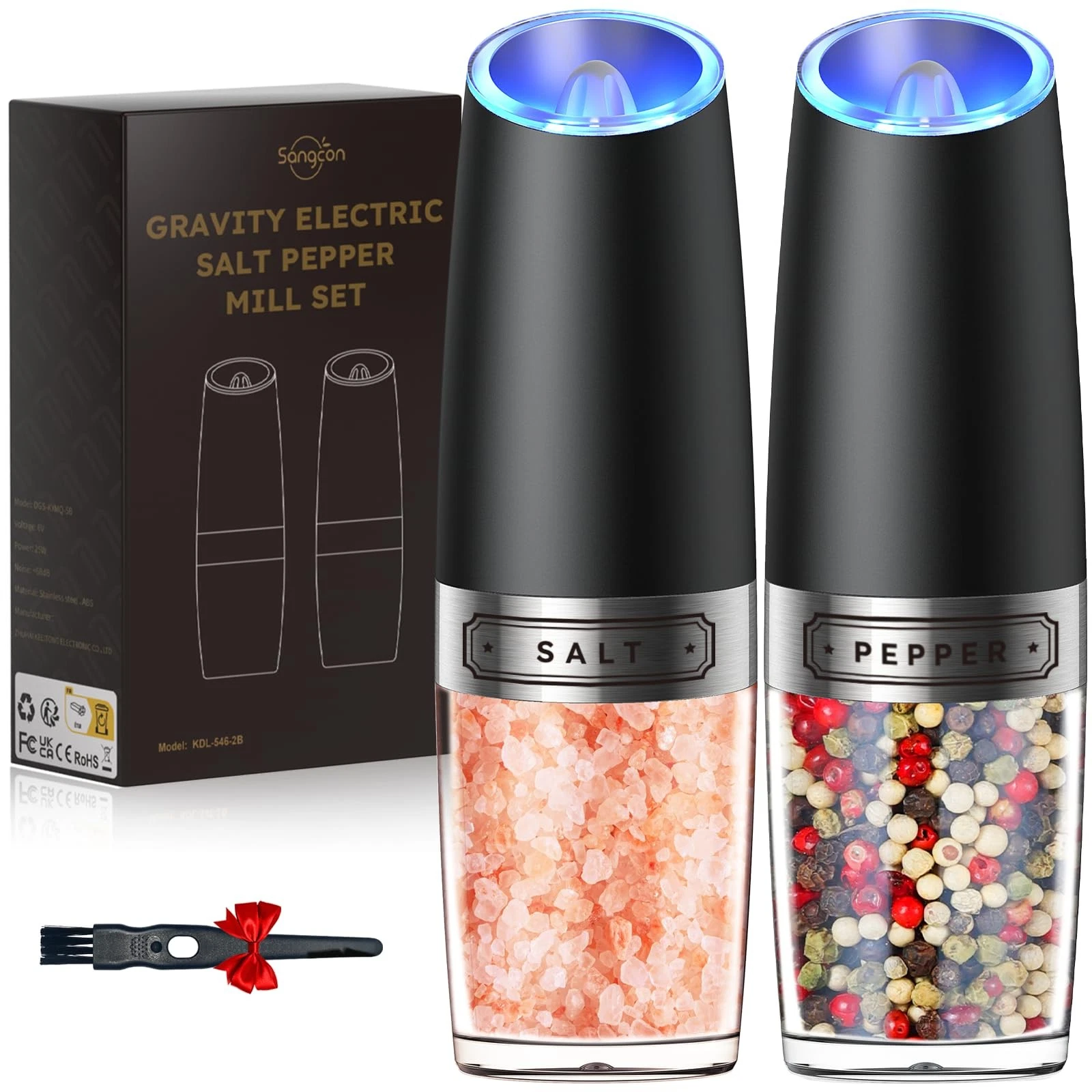 Gravity Electric Salt and Pepper Grinder Set Automatic Shakers Mill Grinder