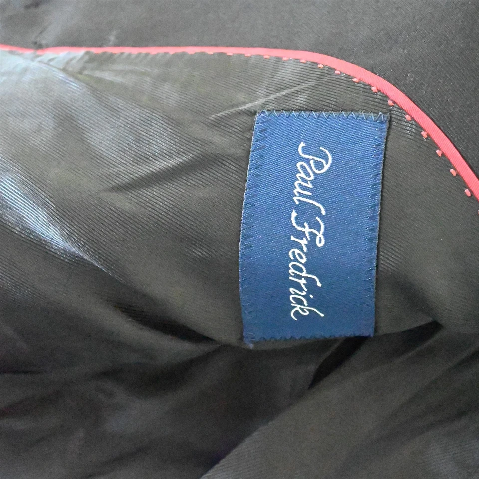 Paul Fredrick 40R Black 100% Wool Double Breasted Blazer Suit Jacket Sport Coat - Image 4 of 4