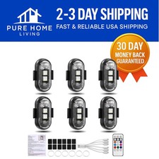 6PCS Halloween LED Strobe Lights with Remote - Bright Colors for Every Occasion