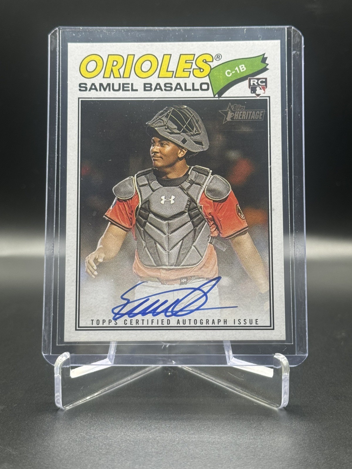 2026 Topps Heritage Samuel Basallo #ROA-SBA RC On Card Real One Auto - Orioles