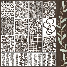 Stencils for Crafts Reusable Texture Geometric Stencil Painting...