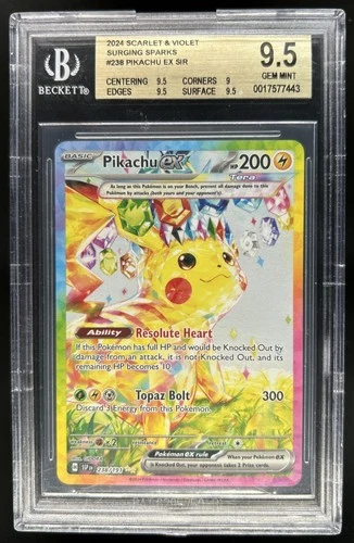 2024 Pokemon Surging Sparks Pikachu Ex #238/191 BGS 9.5 GEM MINT