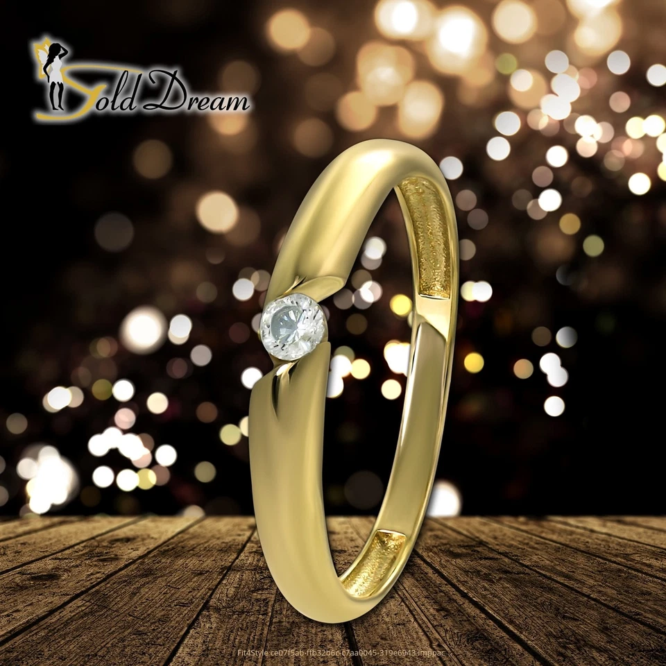GoldDream Gold Ring Classic Gr.56 333er Zirkonia Gelbgold Damen GDR568Y56 - Bild 2 von 4