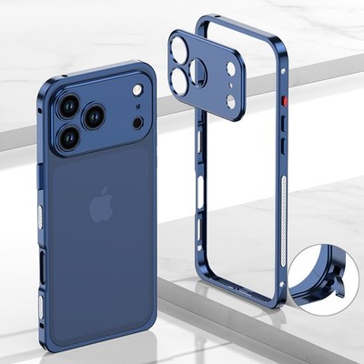 iPhoneアクセサリー SKYLRK iPhone 17 PRO BUMP CASE Blue For iPhone 17 Pro Max/17 Pro/17/Air Metal Bumper Case +Camera Lens