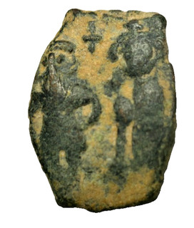 ANTIKER BYZANTINISCHER FOLLIS HERAKLIUS JAHRGANG 5 OFFIC Γ CONSTANTINOPLE 6 7 GR 23 MM