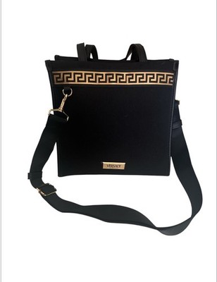Versace Black Crossbody Bag with Gold Detailing