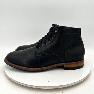 Warfield & Grand Scout Men Size 8.5 Black  Leather Cap Round Toe Ankle Boot