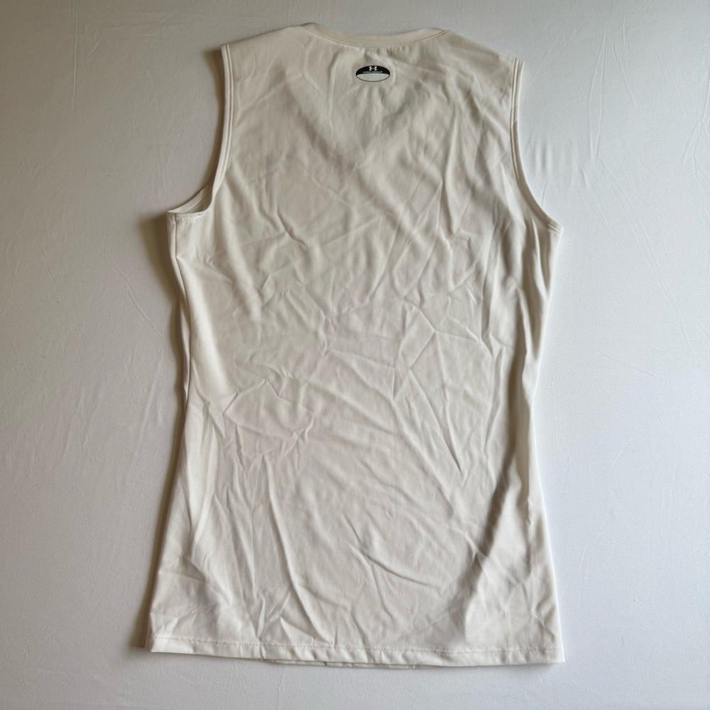 Under Armour | White Fitted Tank Top, Compression, Heat Gear, Women's L thumbnail 3