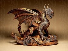 Dragon Statue – Detailreiche Drachenfigur | 3D-gedruckte Fantasy-Skulptur |