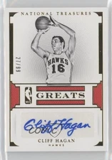 2015-16 Panini National Treasures NBA Greats /99 Cliff Hagan #GR8-CH Auto HOF
