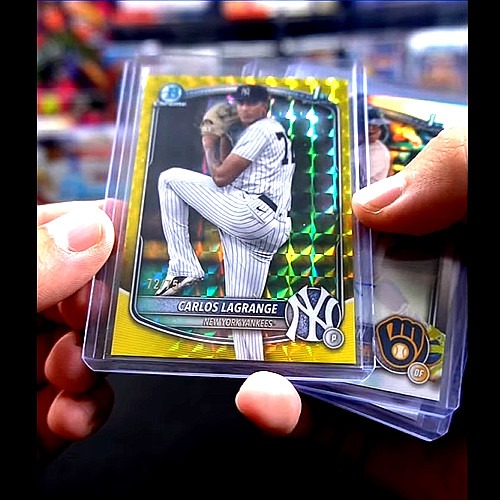 2025 1st Bowman Chrome CARLOS LAGRANGE Yellow Geometric Refractor 72/75 Yankees