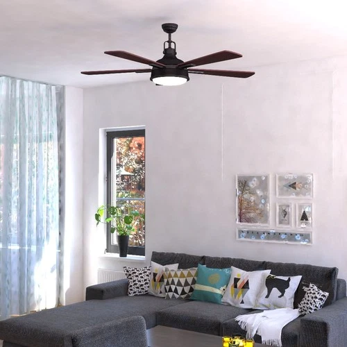 Walton 1-Light Ceiling Fan in Industrial Style 19.75 Inches Tall and 52 Inches - Picture 7 of 8