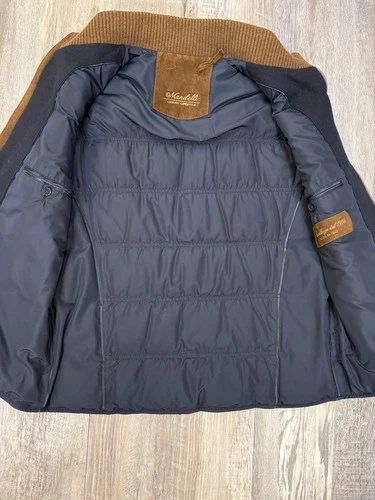 Mandelli Goat Leather Goose Down Cashmere Vest Size 44 (54 EU) image 8