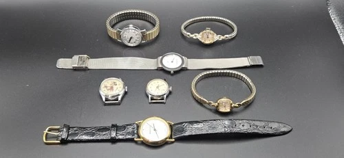 Lot of 7 Vintage Watches 10K GP Bulova & 10K GF Wittnauer - SS Skagen - Timex
