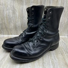 Vintage Addison Biltrite Ansi Combat Boots Steel Toe Black Leather Mens Size 9 N