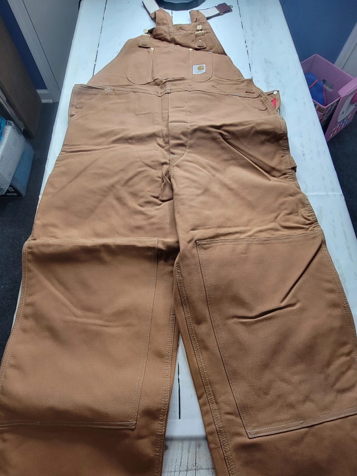 Vintage CARHARTT Mens 42 X 30 Bibs Overalls Insulated Duck Canvas USA NWT 6FBQ