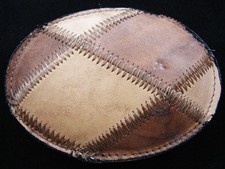 RF11144 NOS VINTAGE 1980s LEATHER STITCHING FASHION BELT BUCKLE