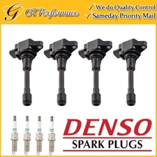 Quality Ignition Coil & DENSO Spark Plug 4PCS for 05-19 Nissan Frontier/ Sentra