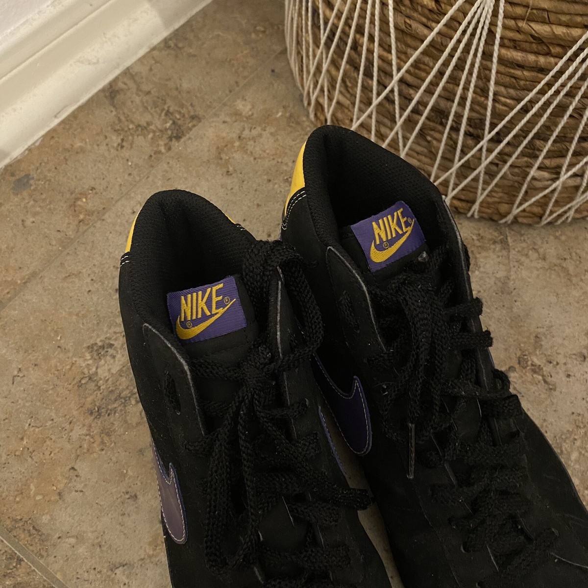 Nike Blazer Black Purpler Yellow Lakers High Top Sneakers Men\'s 11 Dunk High Premium EMB  main image 3