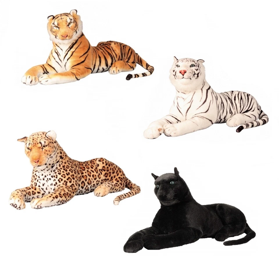 GESCHENKESTADL XXL Plüschtier Tiger Panther Leopard 110 cm Kuscheltier bis 1,70m Raubkatze